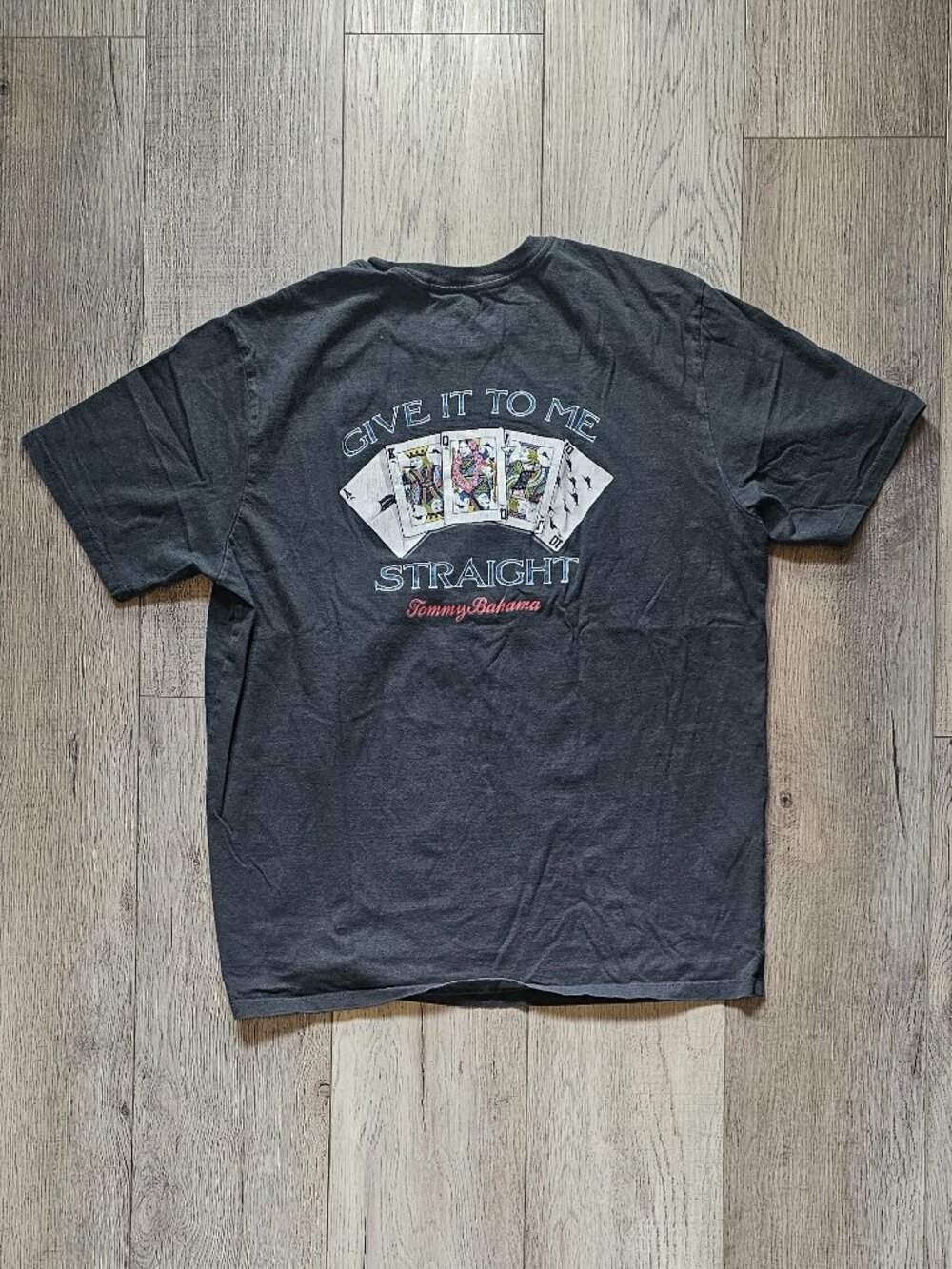 Tommy Bahama Men's Medium Gray "Give It To Me Straight" Poker Graphic T-Shirt
